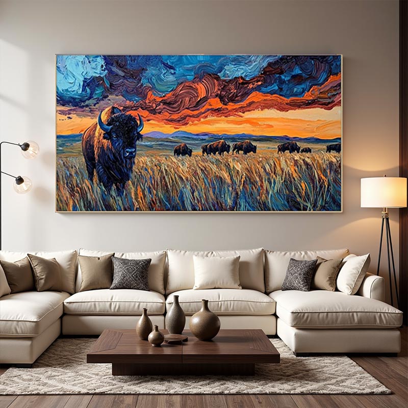 Bold Colorful Prairie Wildlife Painting #AT018