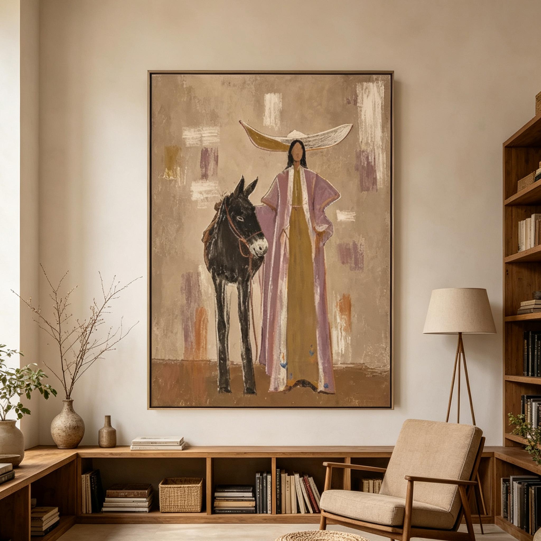 Companion of the Desert – Wabi-Sabi Figurative Painting #AN004