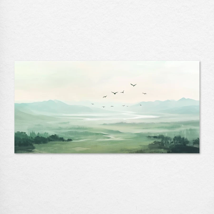 Minimal Green Landscape Wall Art #MA005