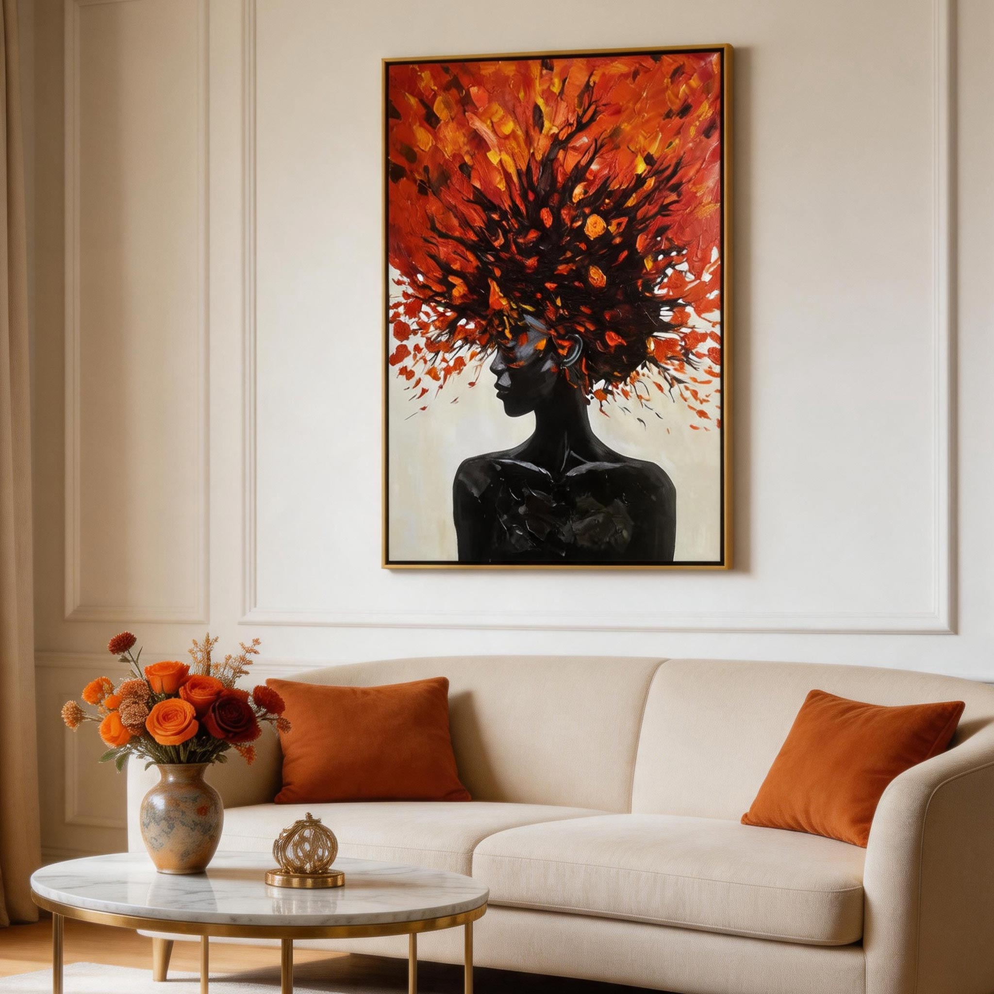 Fire Bloom | Red Abstract Woman Portrait #AB024