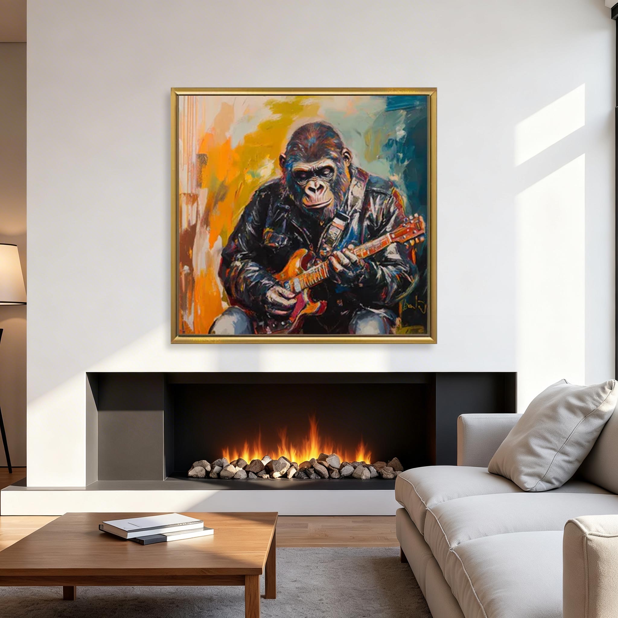Rockstar Gorilla Canvas Painting #CP006