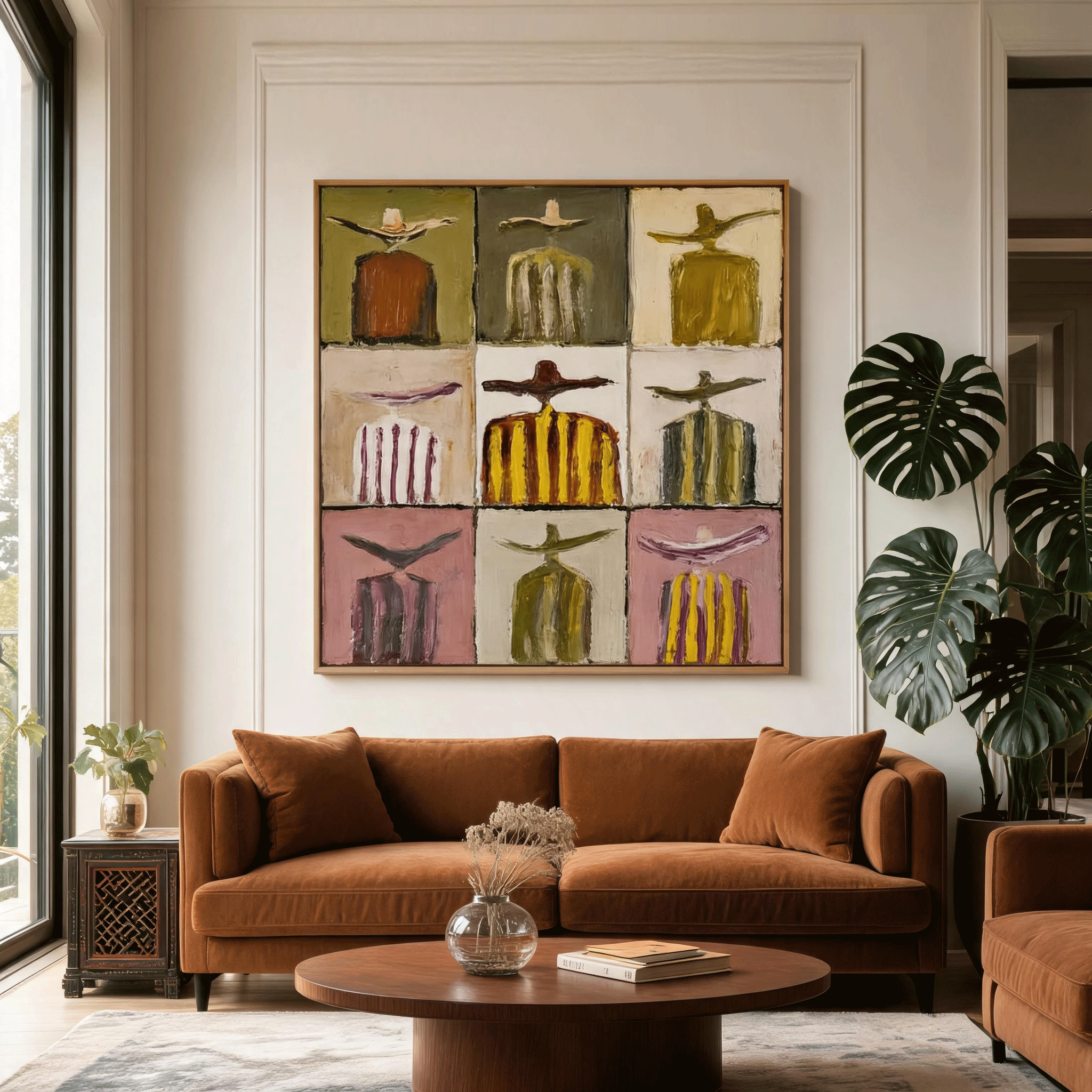 Modern Western Wall Art | Hand-Painted Cowboy Oil Painting #MA045