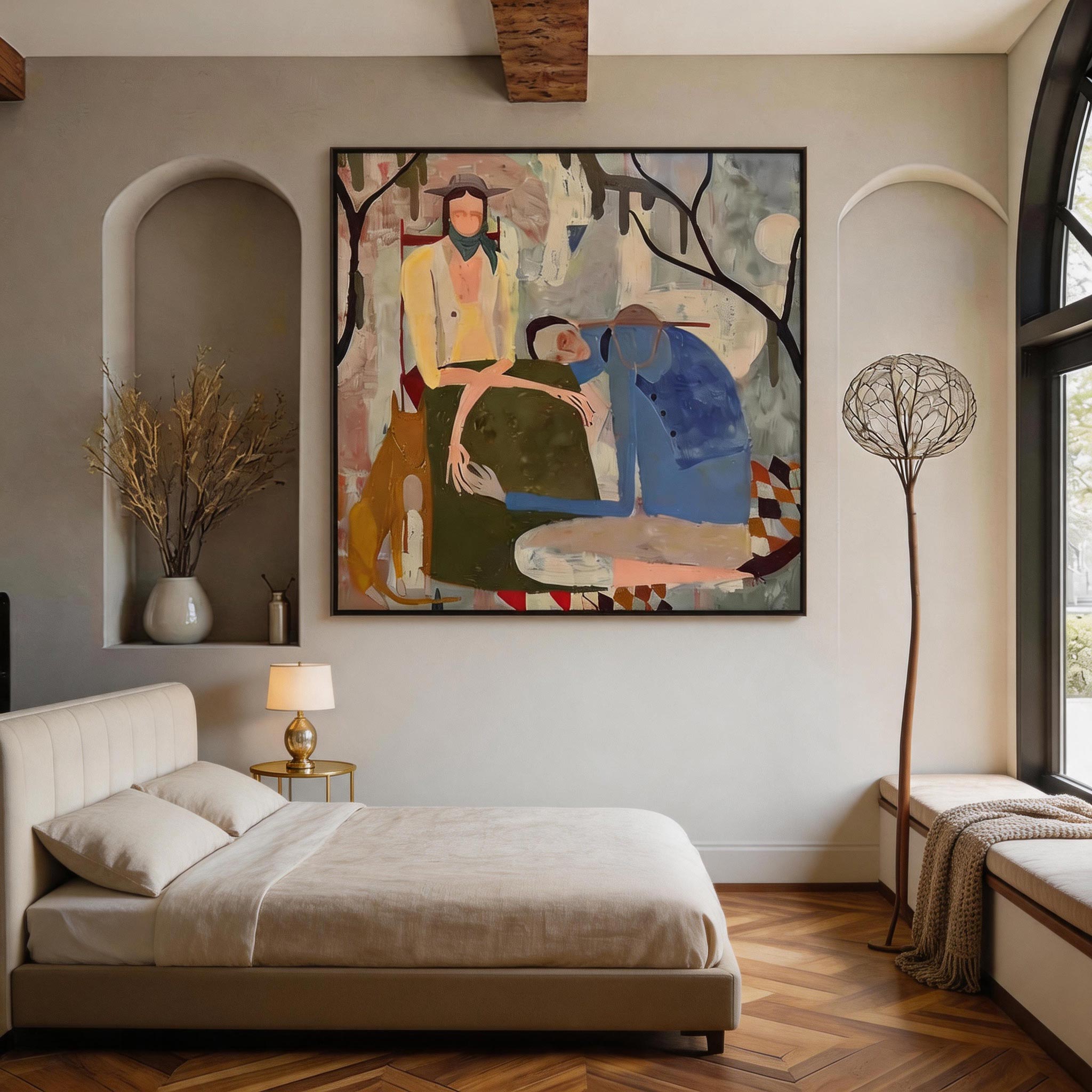 The Gathering — Figurative Group Scene Canvas Wall Art #AB018
