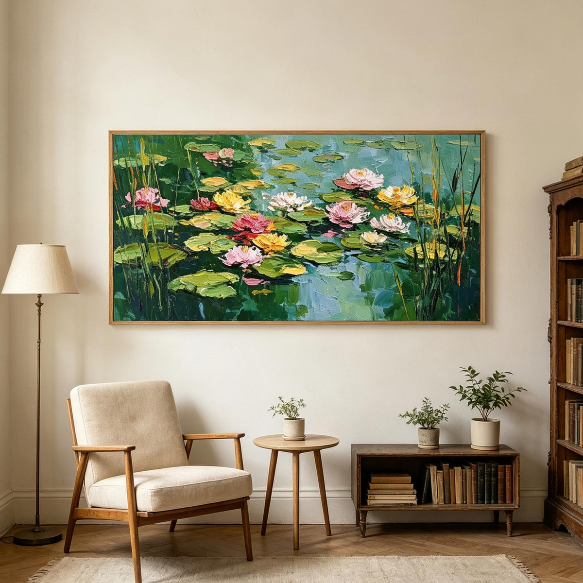 Colorful Water Lily Pond Wall Art #LS052