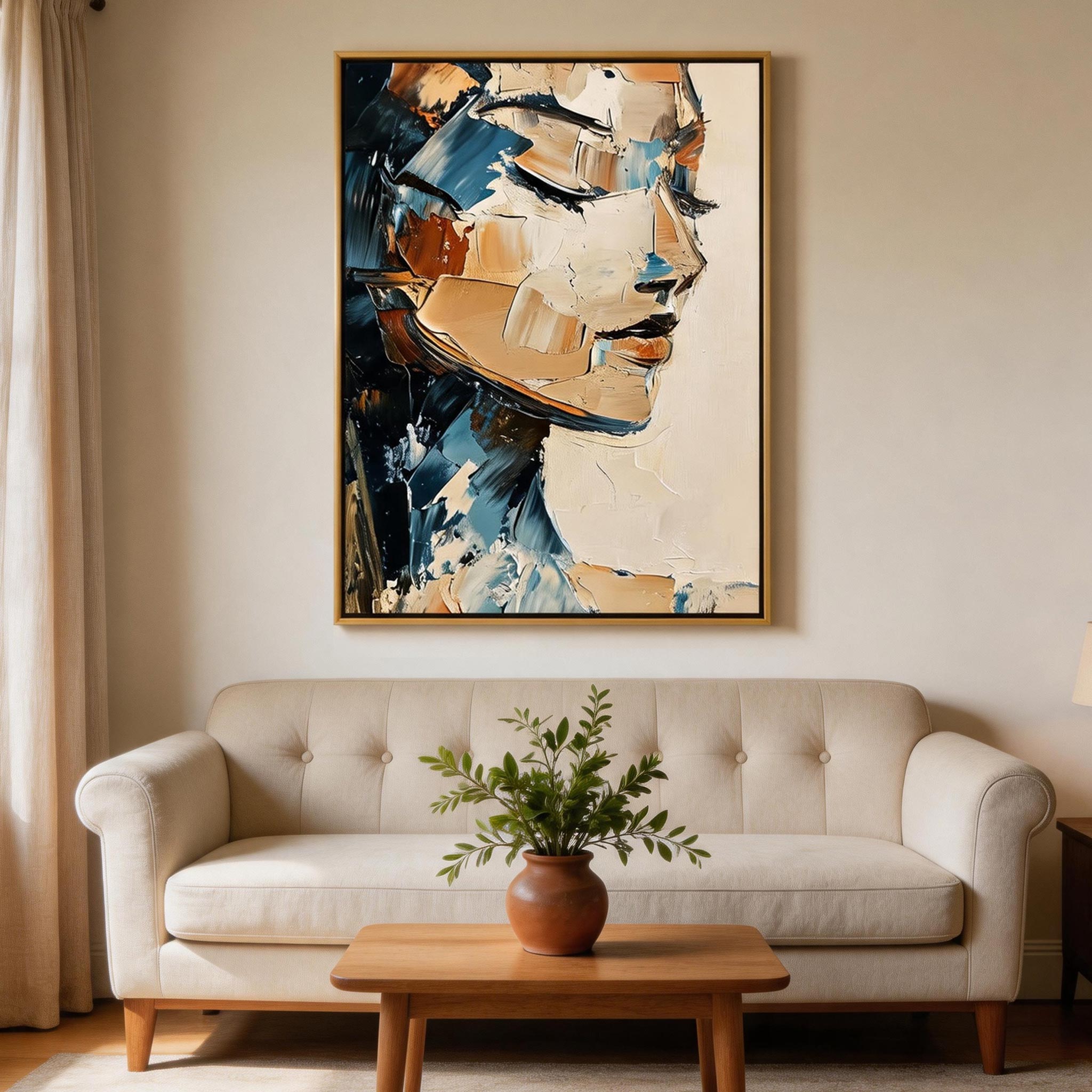 Abstract Face | Modern Neutral Portrait Art #AB021