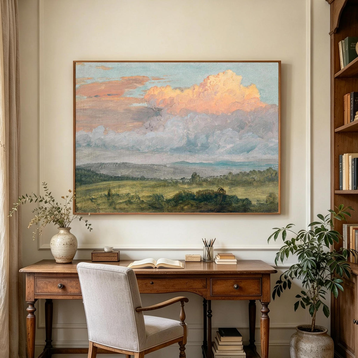 Pastel Sunset Clouds Landscape Wall Art #LS085