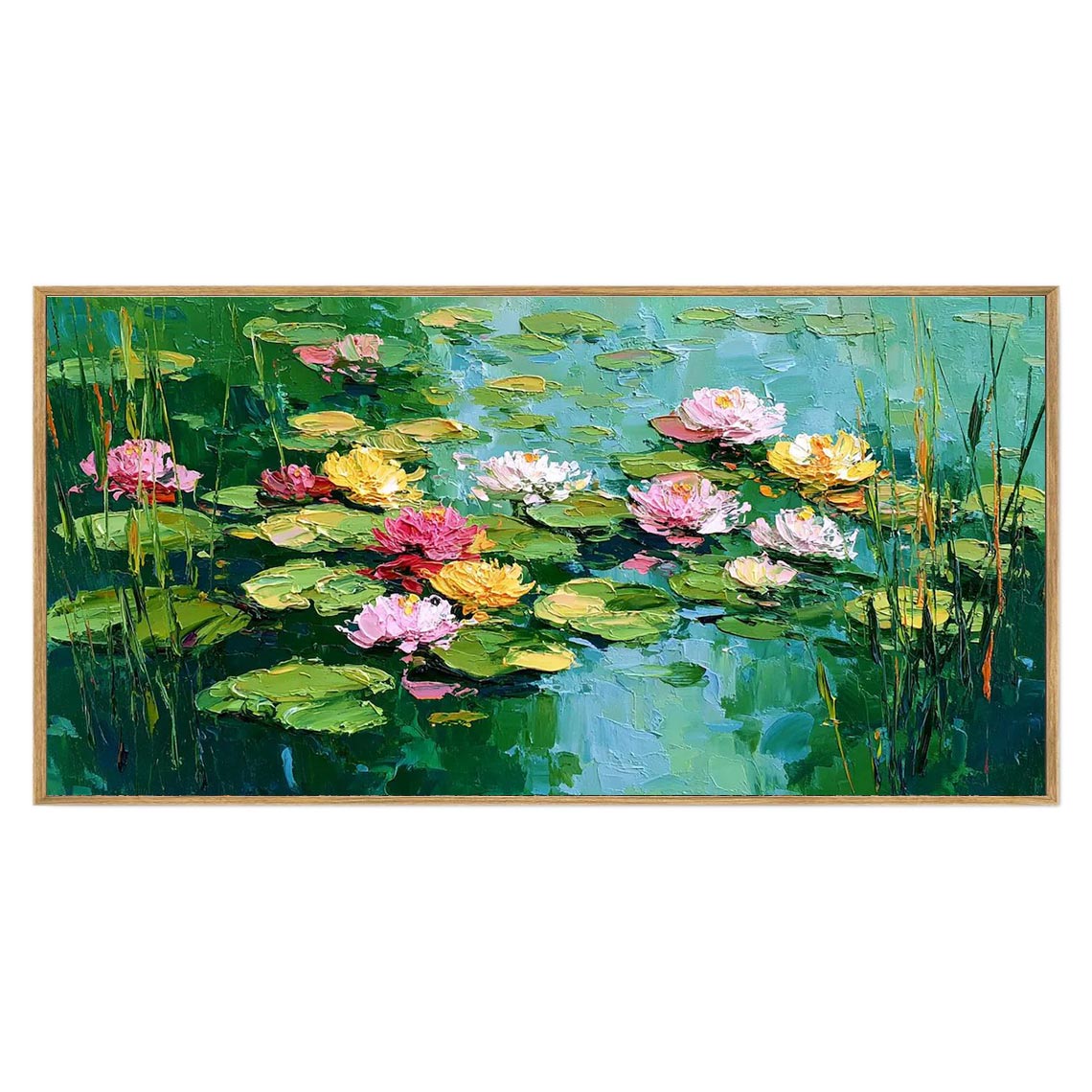 Colorful Water Lily Pond Wall Art #LS052