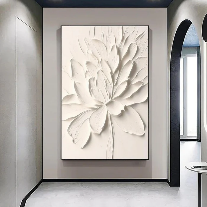 White Textured Minimalist Wall Art #WT008