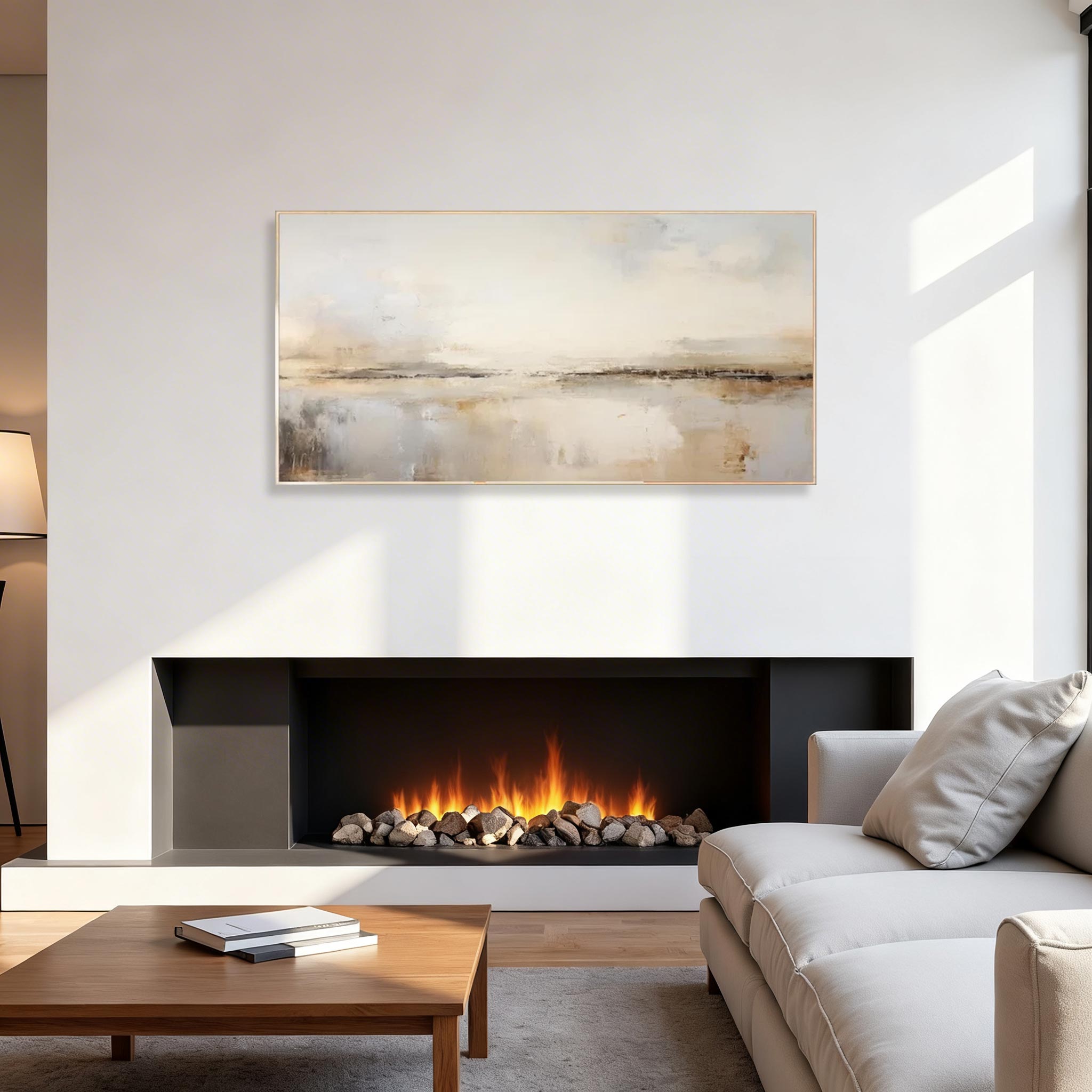 Modern Black Abstract Canvas Painting #CP010