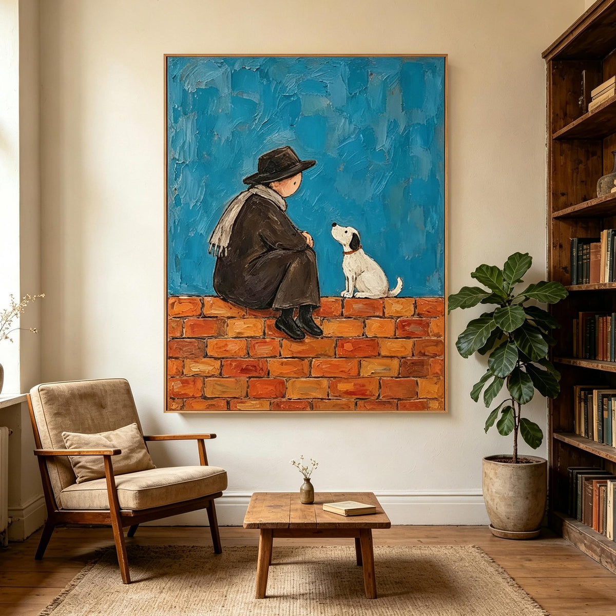 Person and Dog Wall Art #AN014