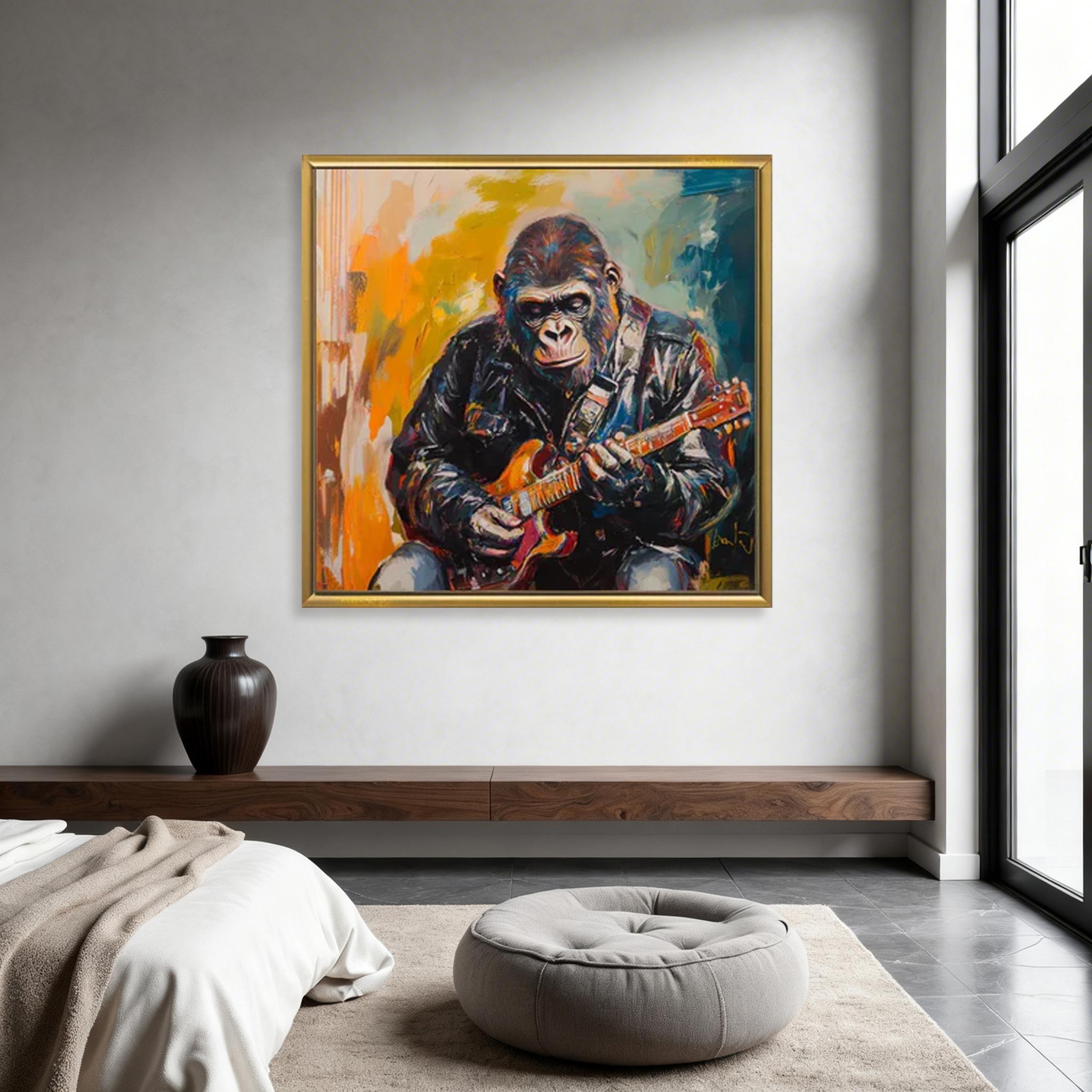 Rockstar Gorilla Canvas Painting #CP006