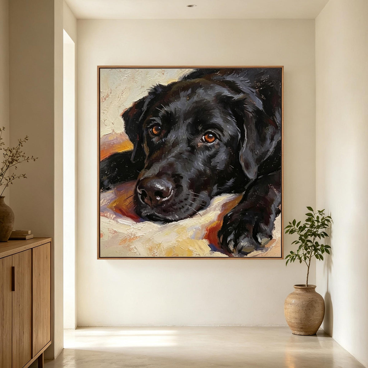Black Labrador Portrait Wall Art #AN032