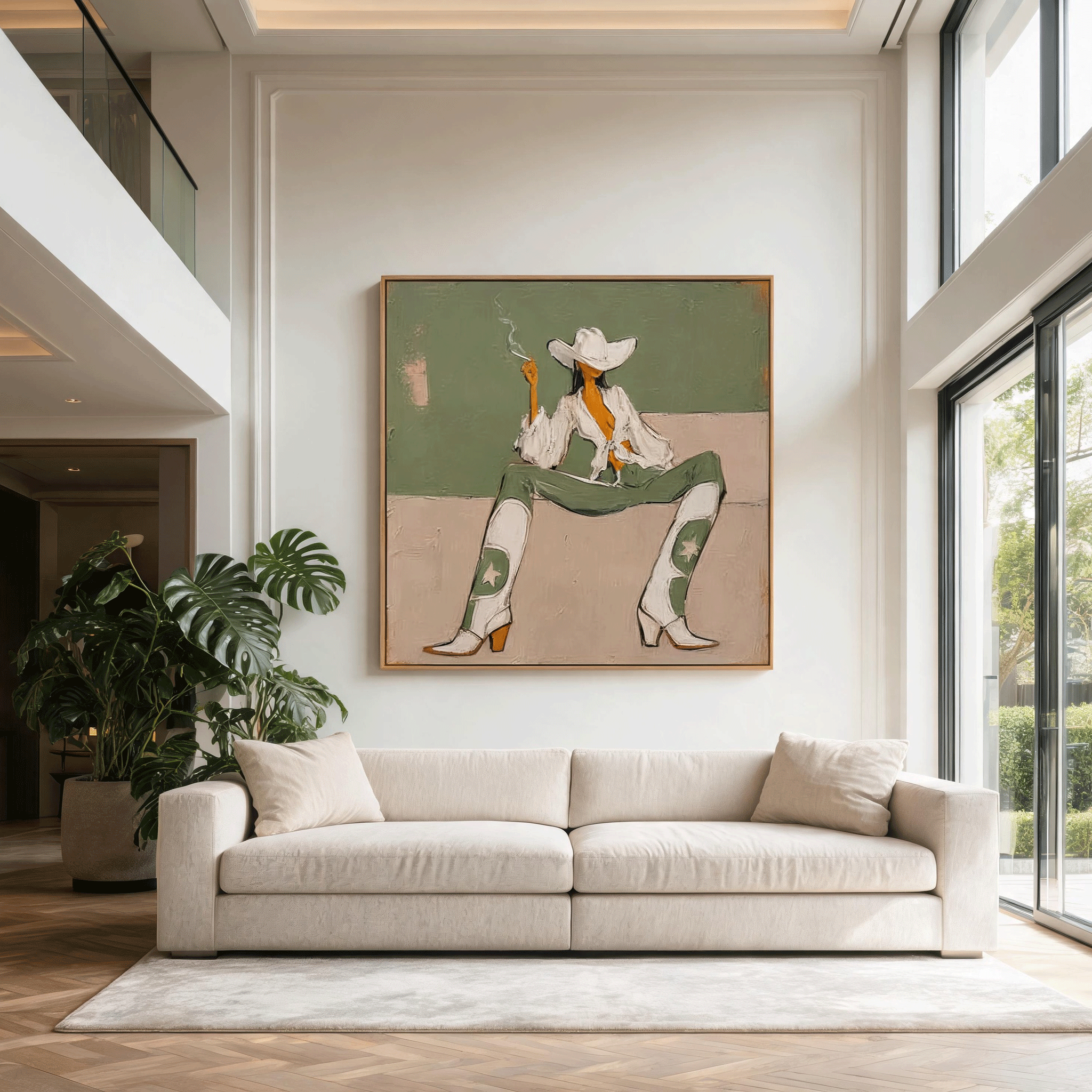 Cowgirl Wall Art | Western Figurative Oil Painting #CP062