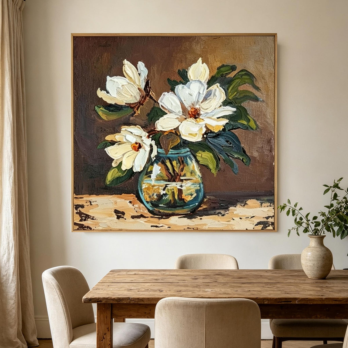 White Magnolia Vase Wall Art #FL073