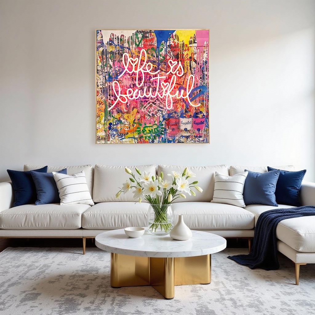 Life Is Beautiful Graffiti Wall Art #PP002