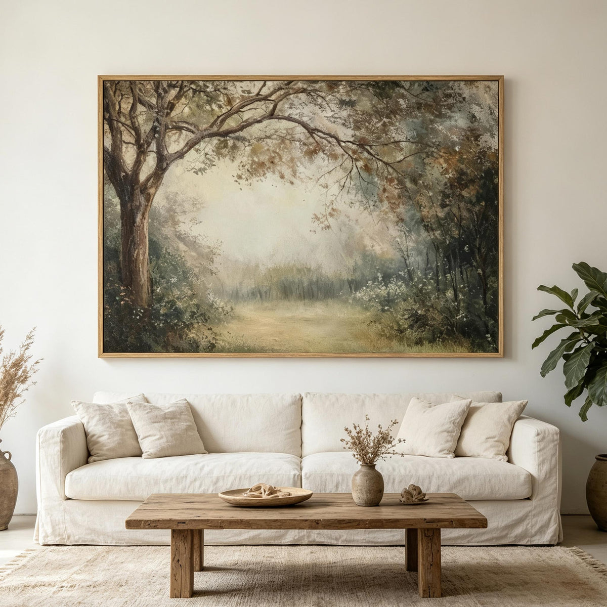 Misty Woodland Landscape Wall Art #LS047