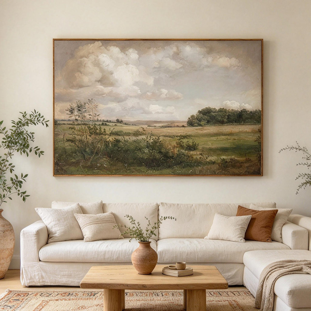 Vintage Open Countryside Landscape Wall Art #LS076