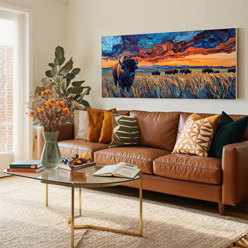Bold Colorful Prairie Wildlife Painting #AT018