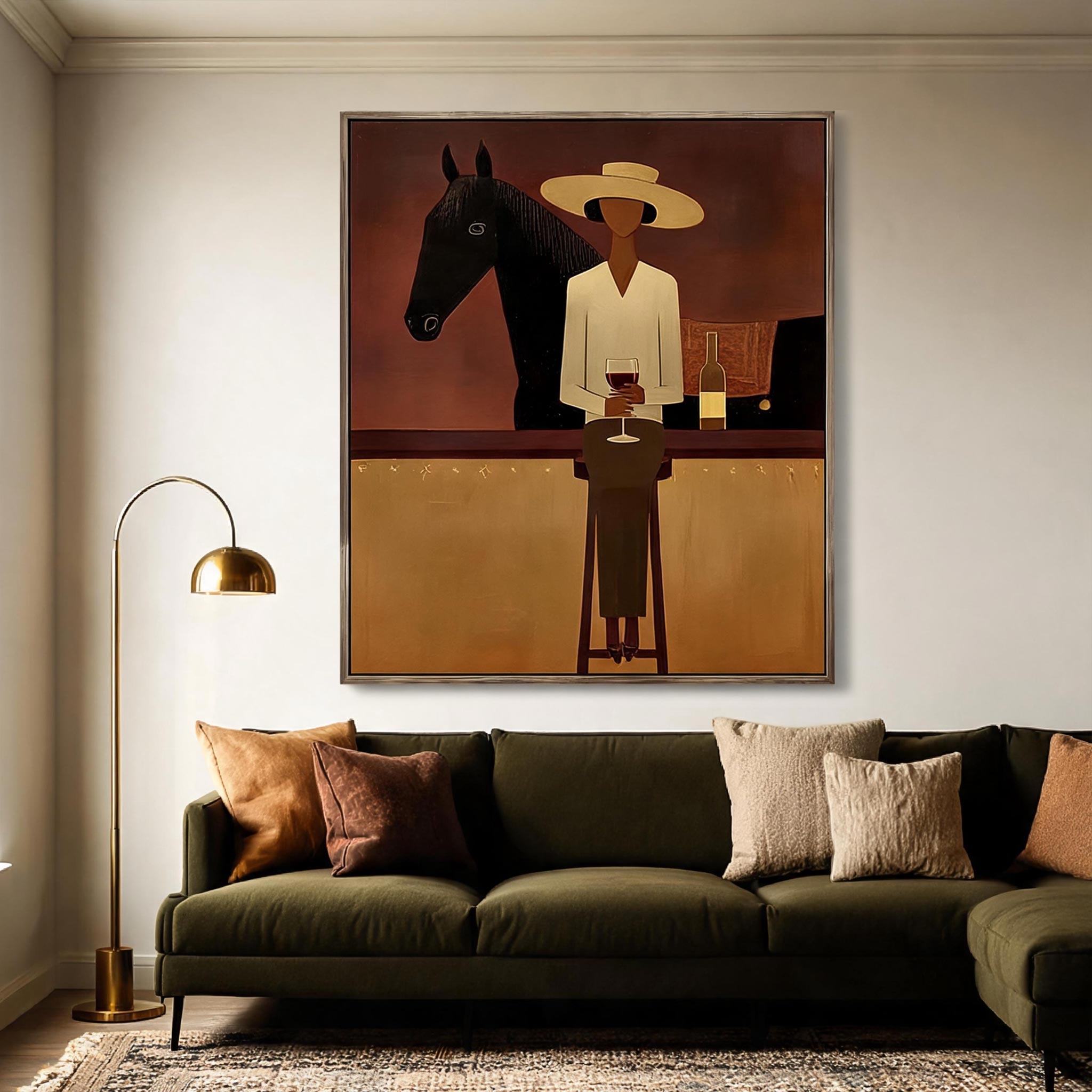 Equestrian Elegance | Modern Figurative Wall Art #HA046