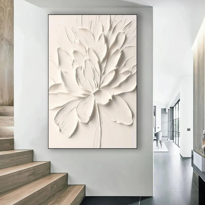 White Textured Minimalist Wall Art #WT008