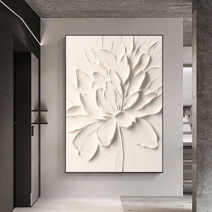 White Textured Minimalist Wall Art #WT008