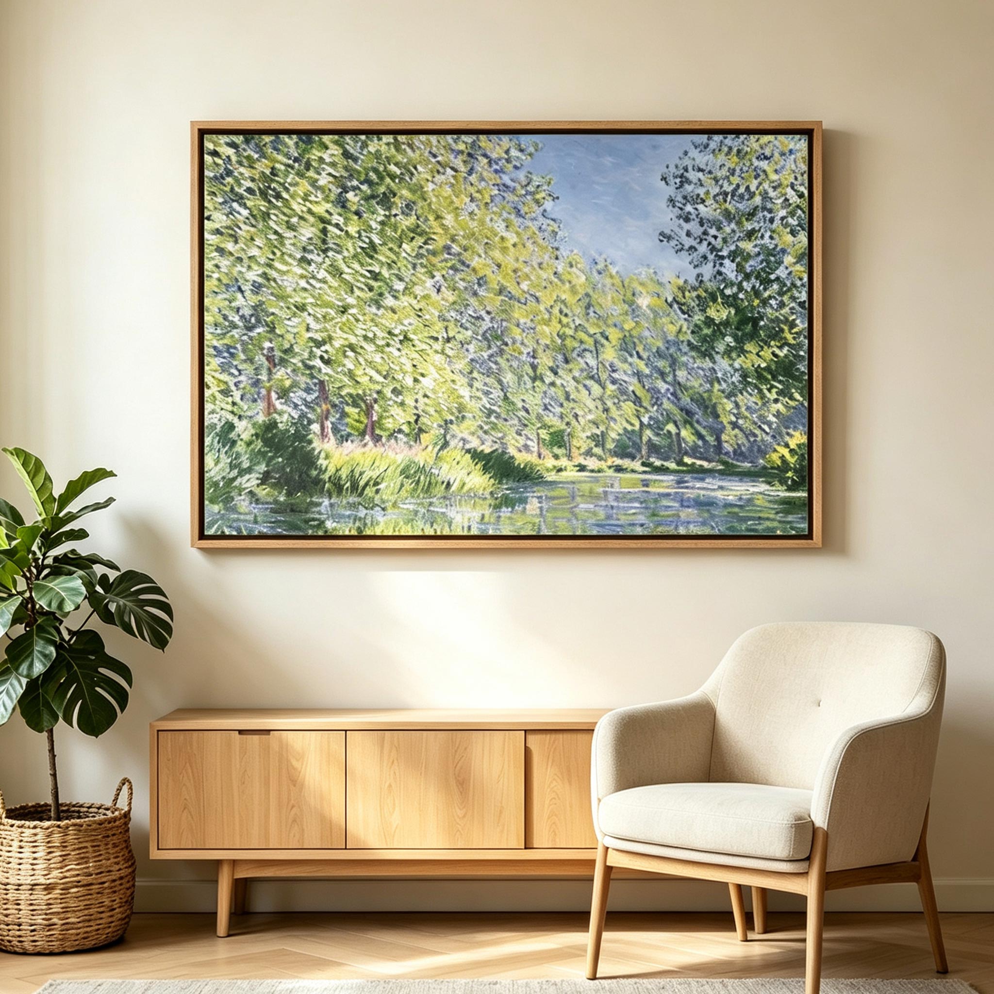 Sunlit River Landscape Wall Art #LS024