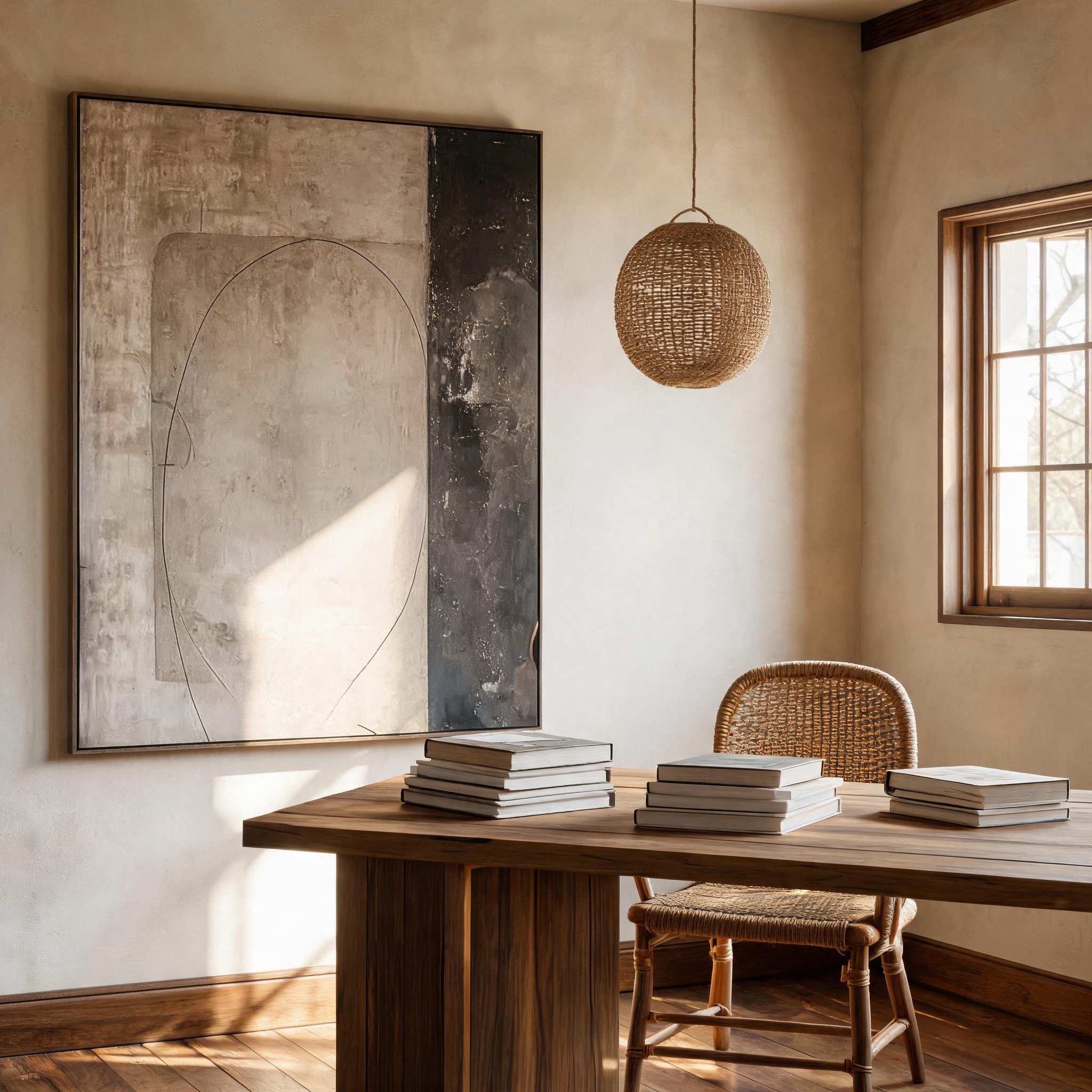The Threshold — Minimalist Bicolour Arch Canvas Wall Art in Taupe & Charcoal #MA040