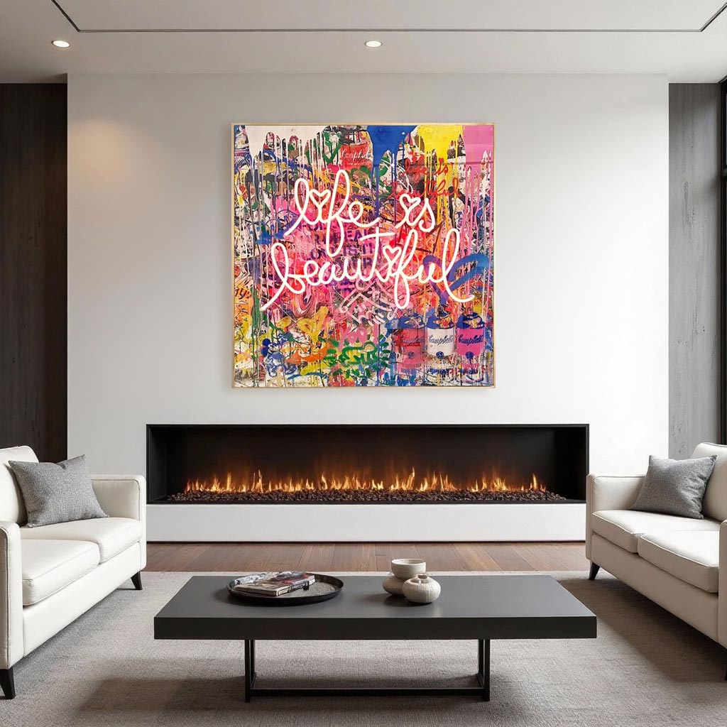 Life Is Beautiful Graffiti Wall Art #PP002