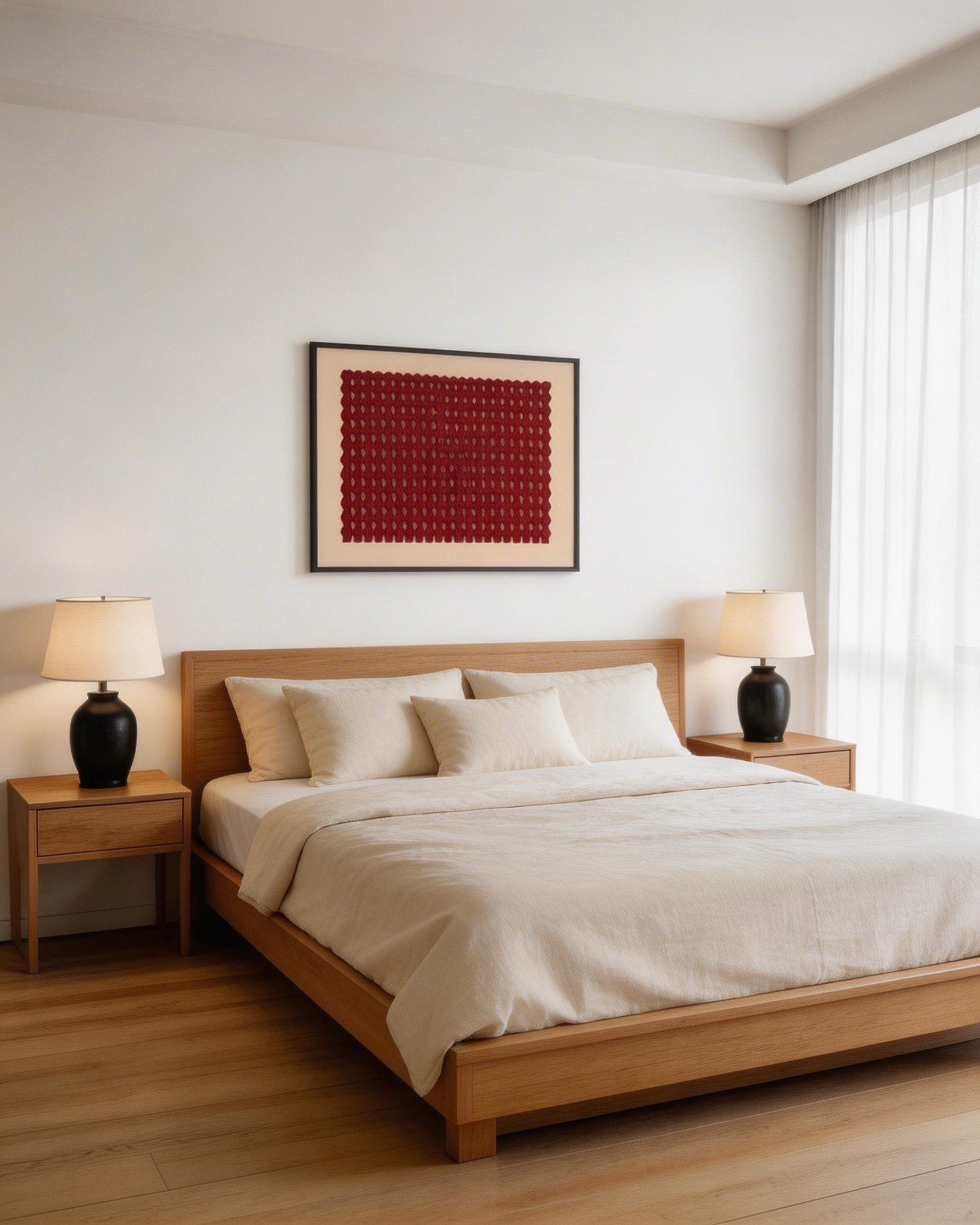 Minimalist Red Geometric Wall Art – Abstract Modern Canvas #MA027