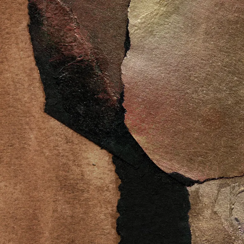 Abstract Industrial Collage Wall Art – Contemporary Mixed Media Canvas #CP016