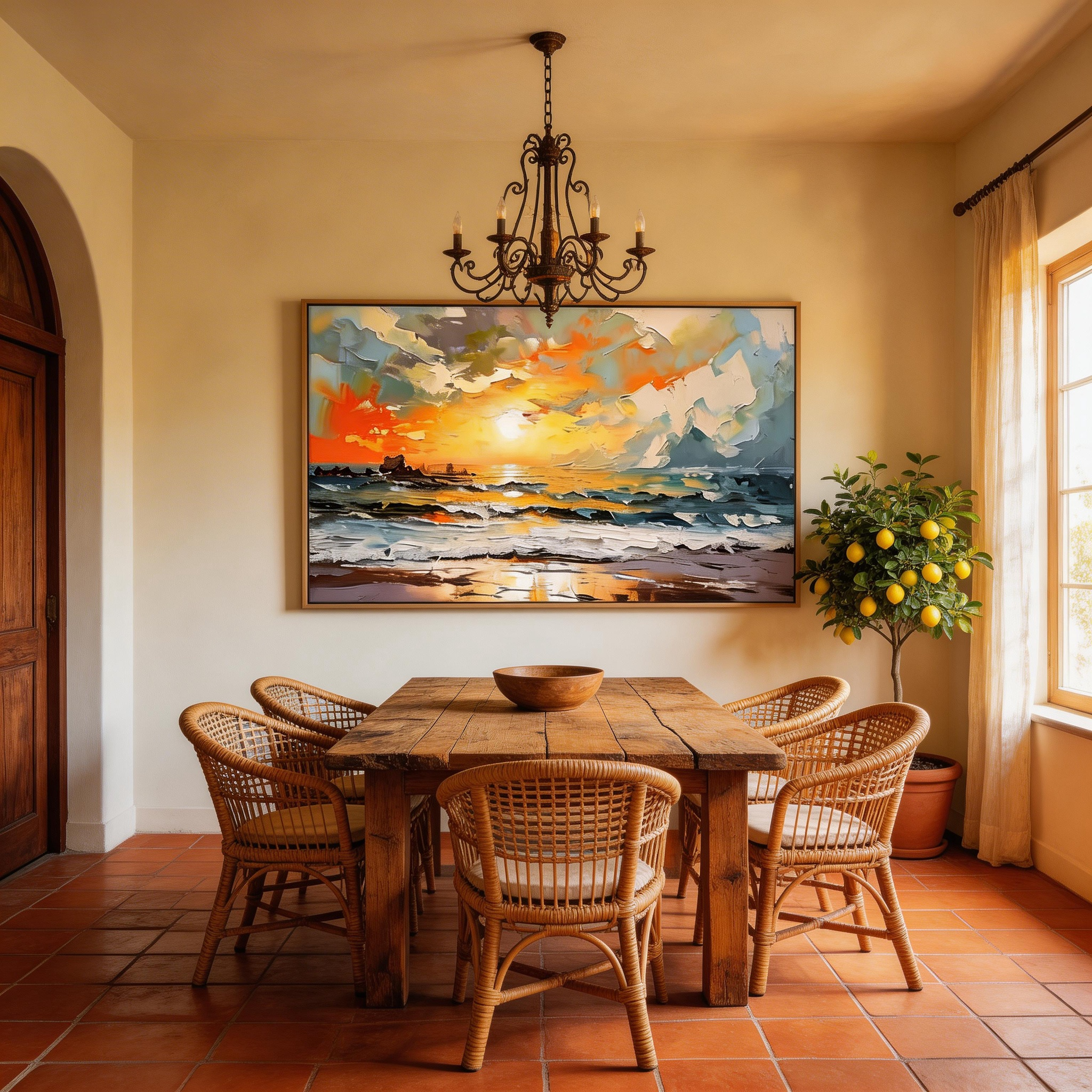 Sunset Beach Canvas Wall Art #SO030