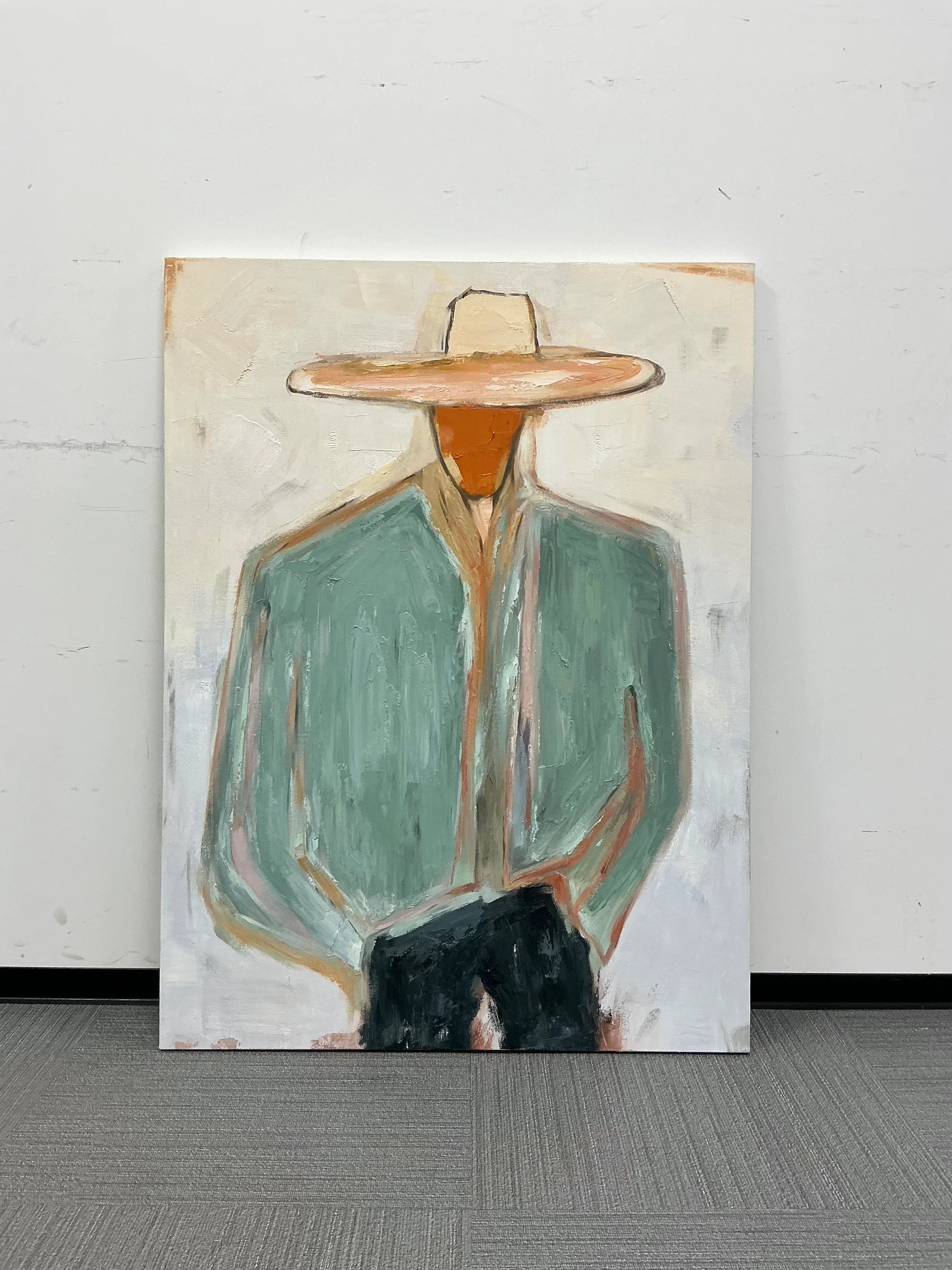Minimal Cowboy Figure — Original Figurative Art