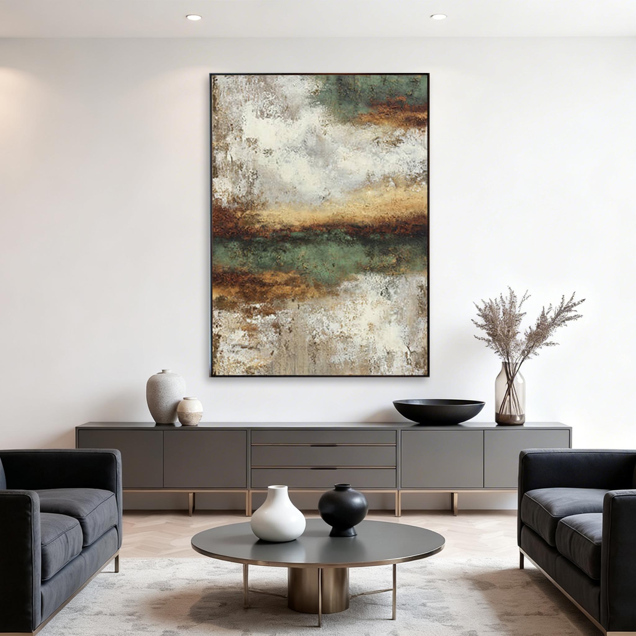 Earth Tone Abstract Landscape Wall Art #MA016