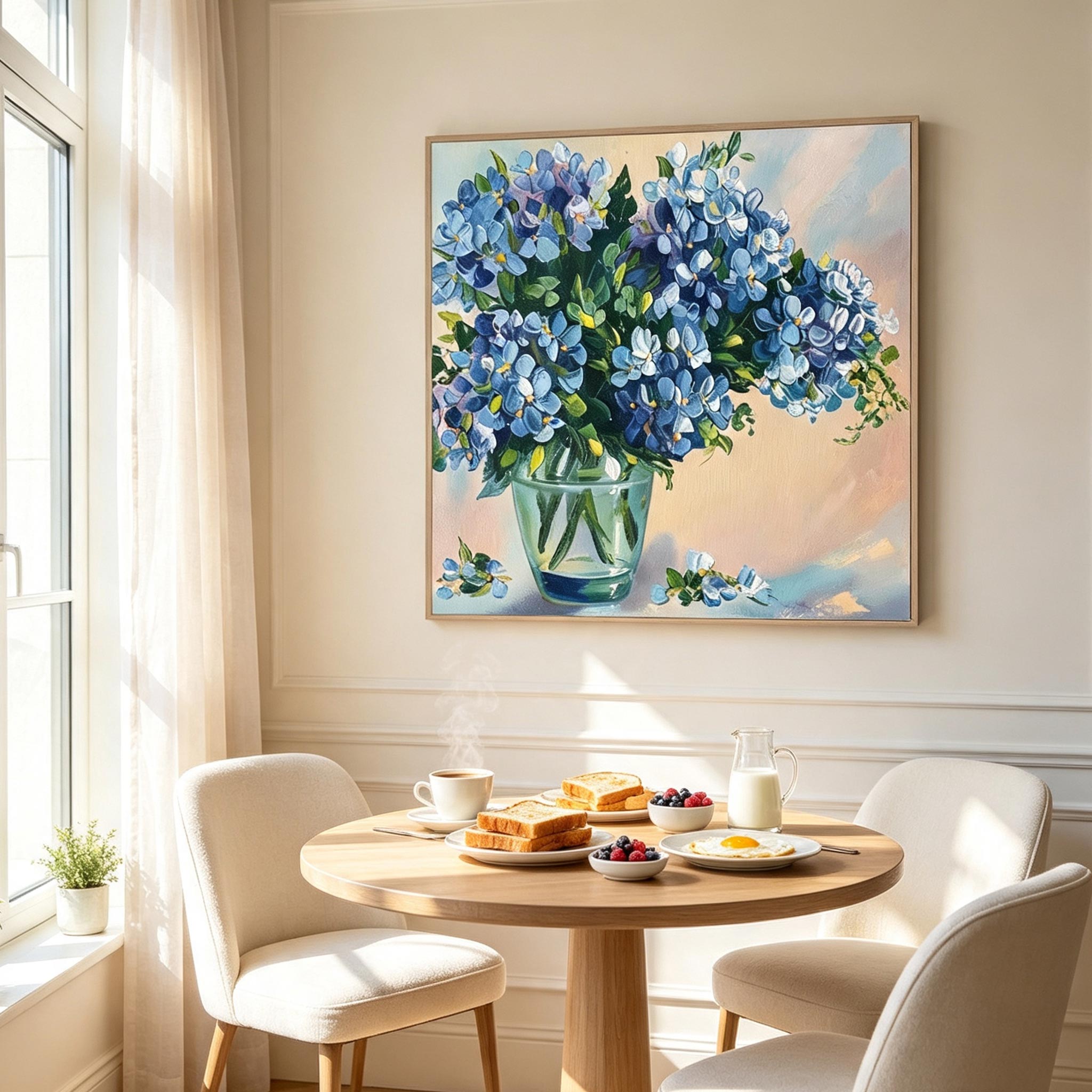 Blue Hydrangea Floral Wall Art #FL066