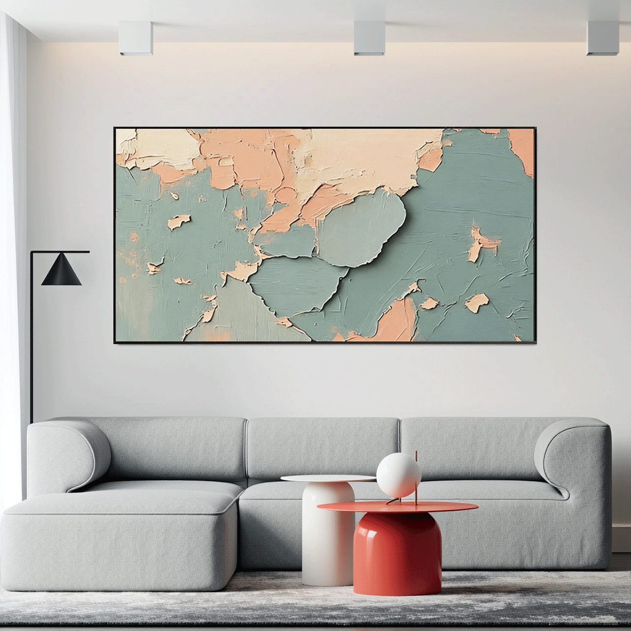 Modern Abstract Wall Art Beige Color Scheme #AB011