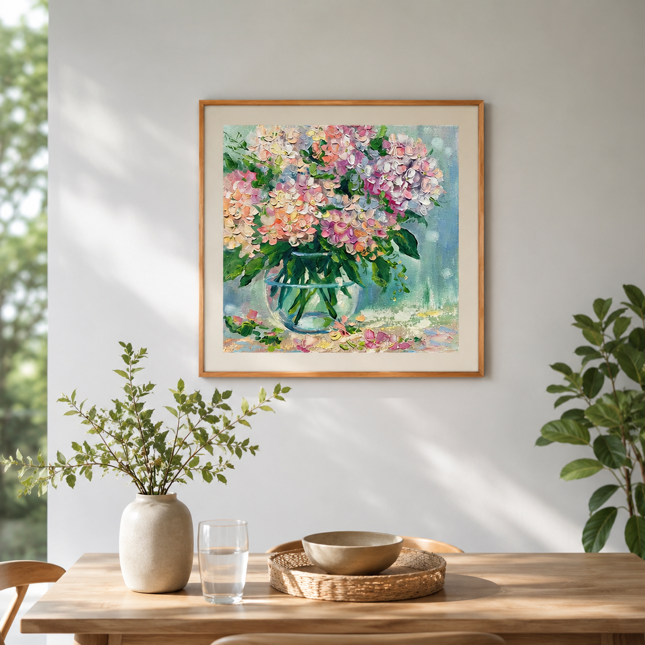 Pastel Hydrangea Bouquet Wall Art #FL004