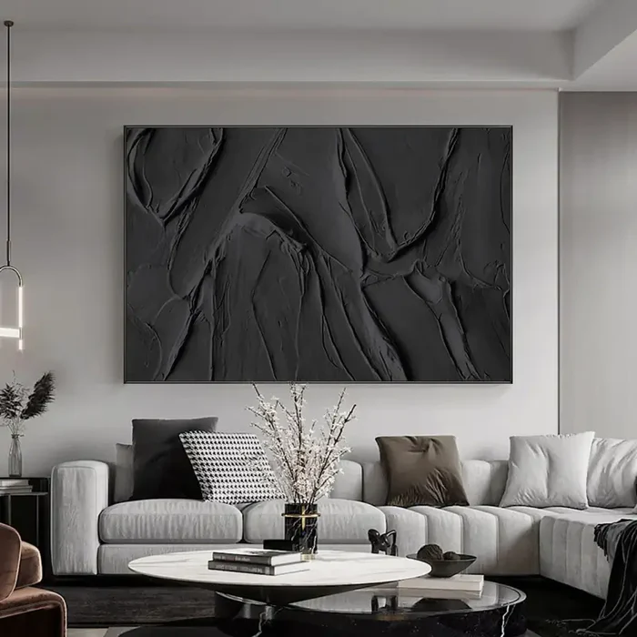 Plaster Wall Art Black Minimalist #BT009