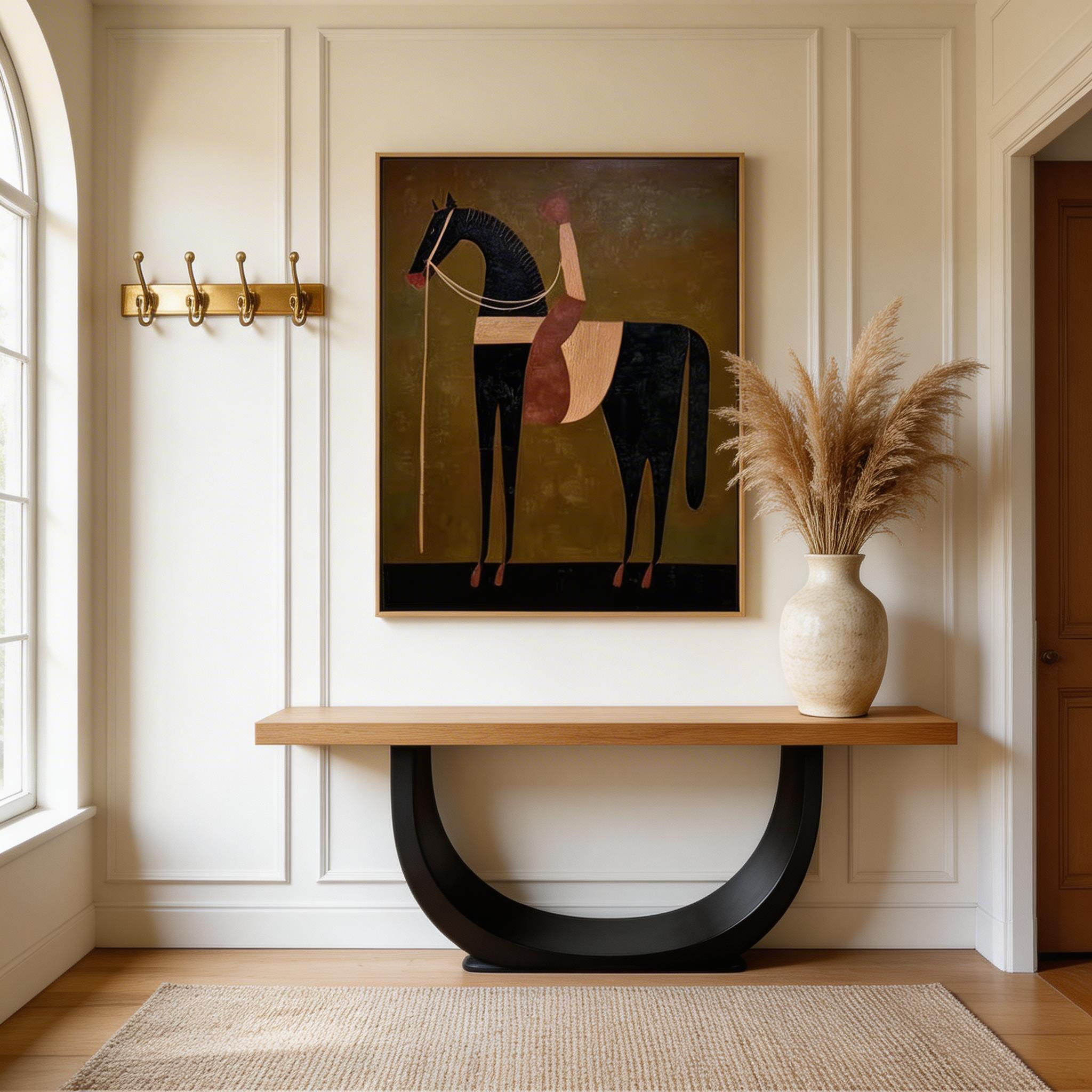 Abstract Horse Wall Art – Modern Geometric Animal Canvas #HA018