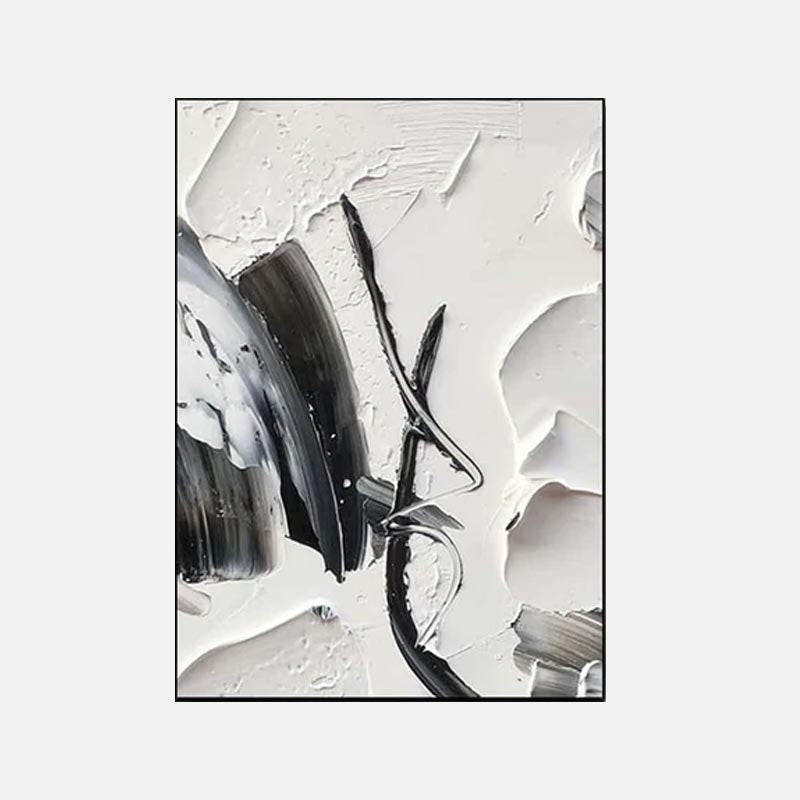 Black and White Abstract Canvas Wall Art #CP009