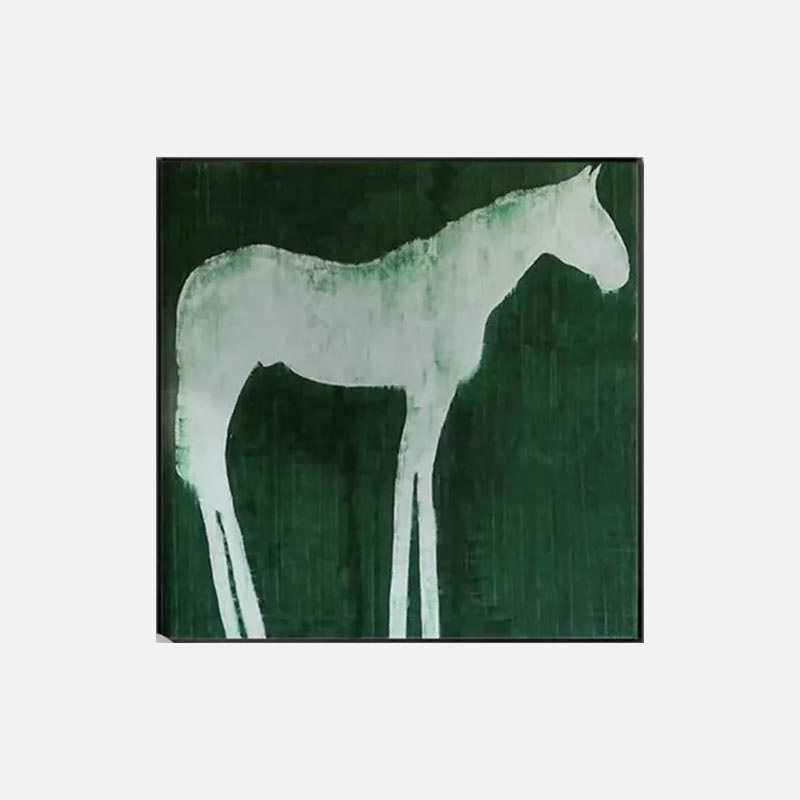 Abstract White Horse Canvas Wall Art #HA014