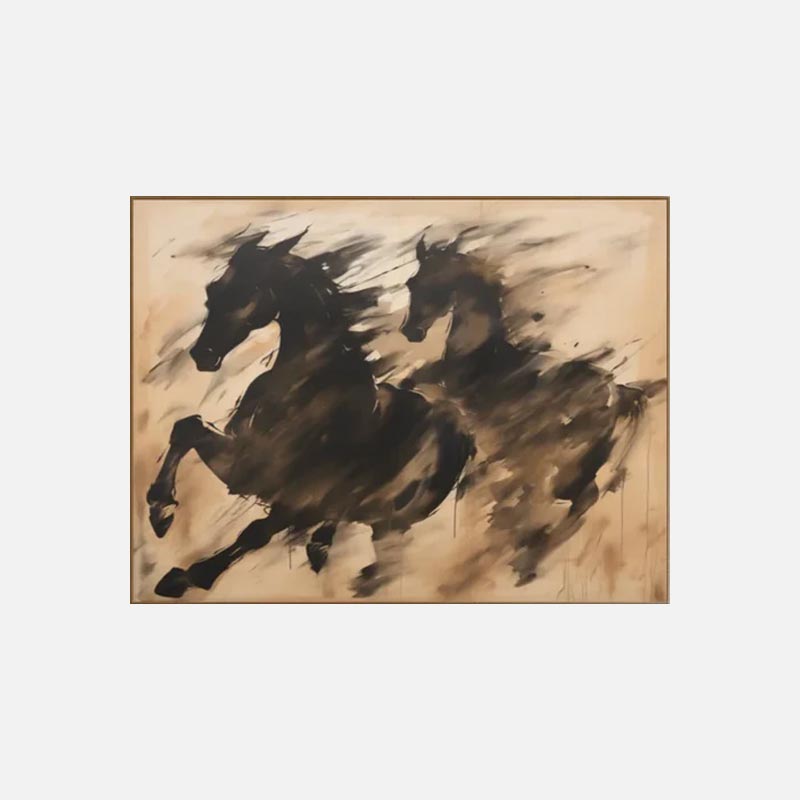 Abstract Running Horses Wall Art #HA005
