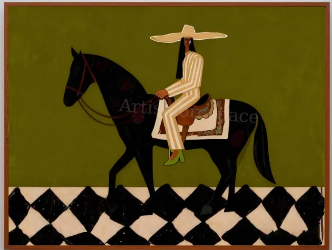 Modern Equestrian Wall Art | Minimalist Horse Oil Painting #MA043
