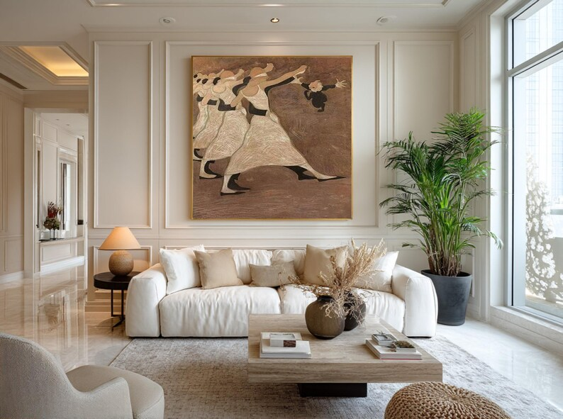 Abstract Dancers Wall Art – Modern Figurative Canvas Painting #CP028