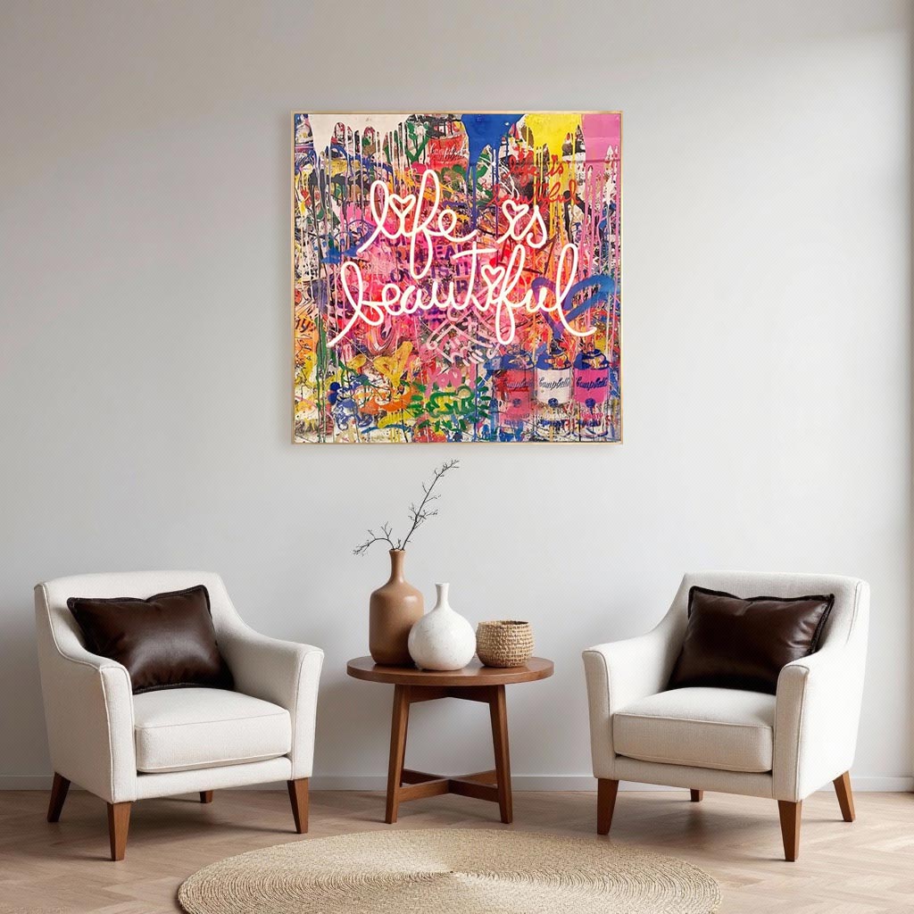 Life Is Beautiful Graffiti Wall Art #PP002
