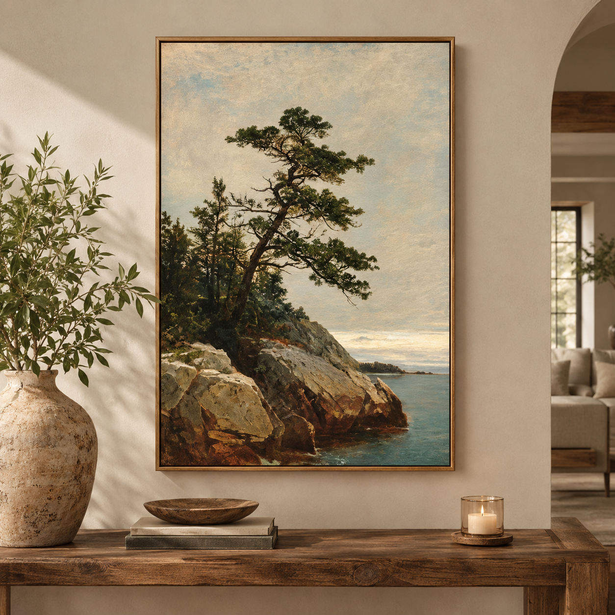 Rocky Coast Landscape Wall Art #LS021
