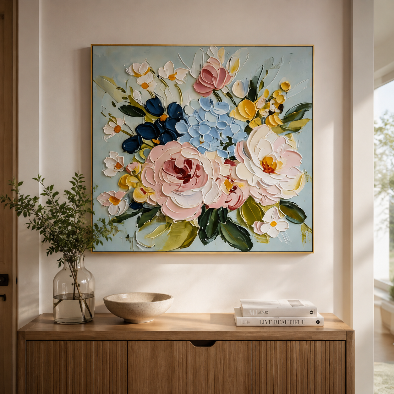 Elegant Floral Bouquet Wall Art #FL079