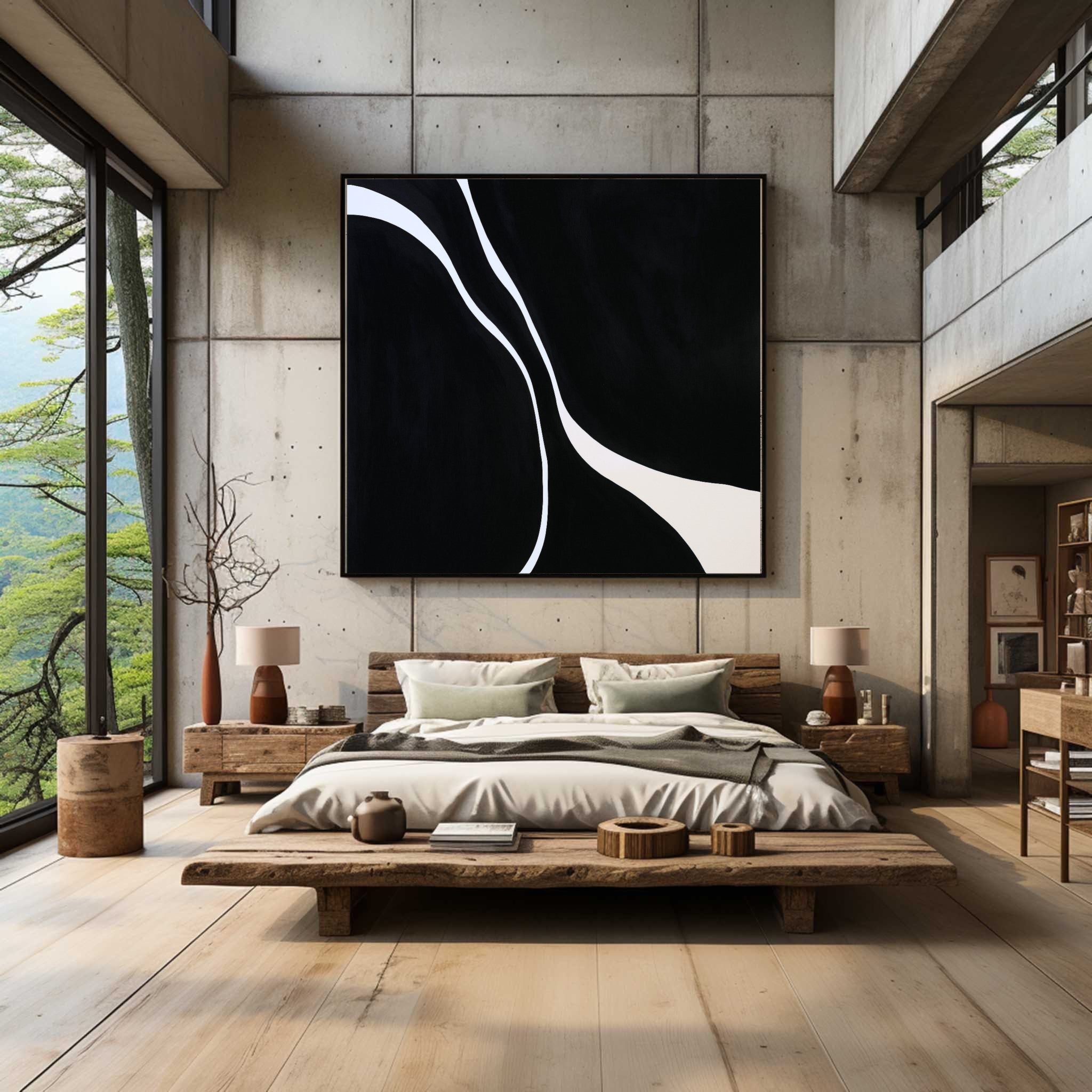 Black Textured Minimalist Wall Art #BT005