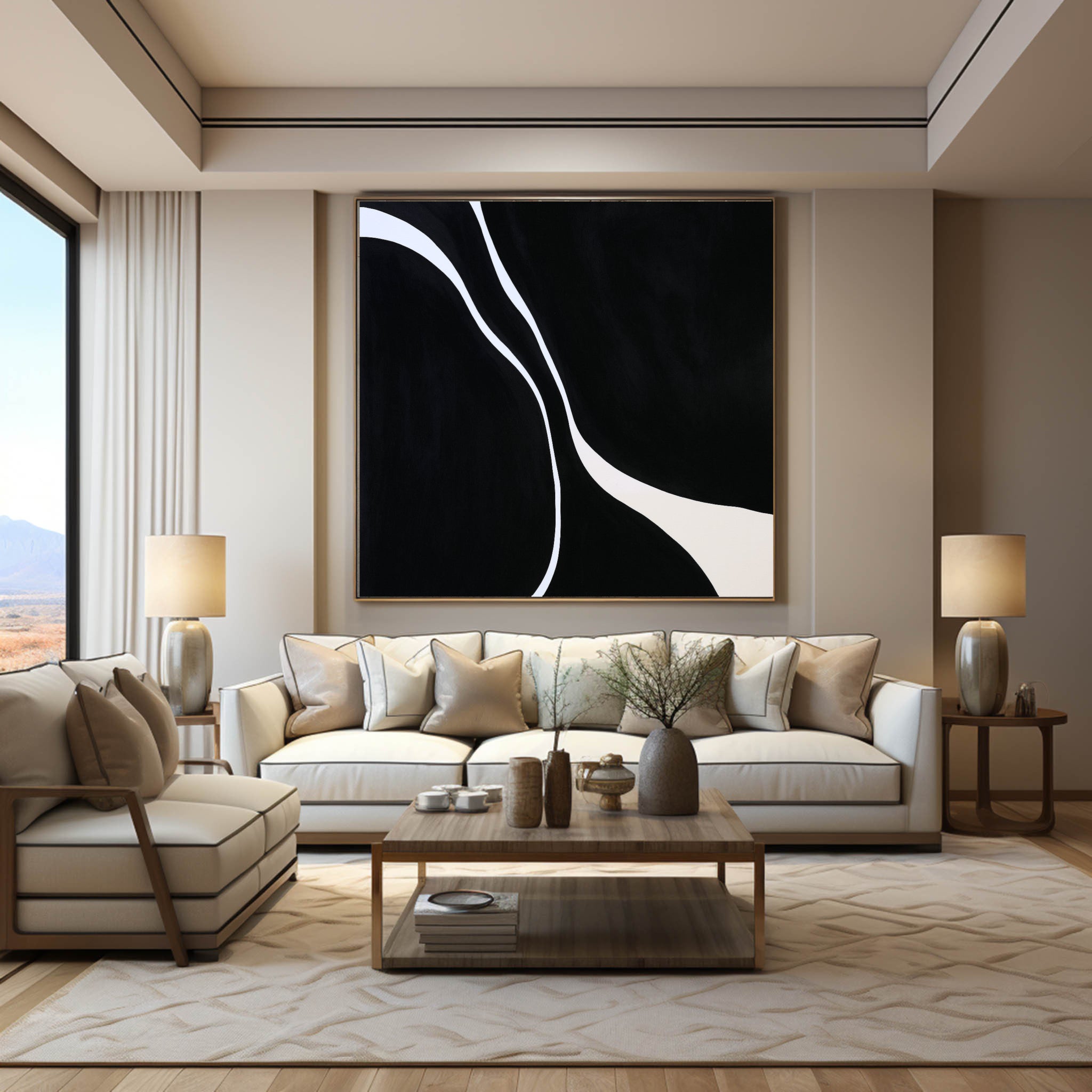 Black Textured Minimalist Wall Art #BT005