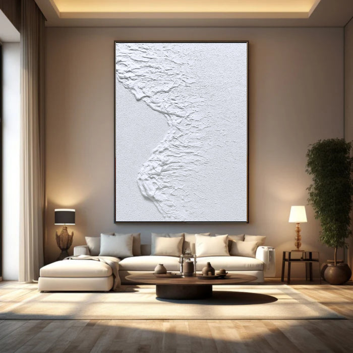 White Textured Minimalist Wall Art #WT003