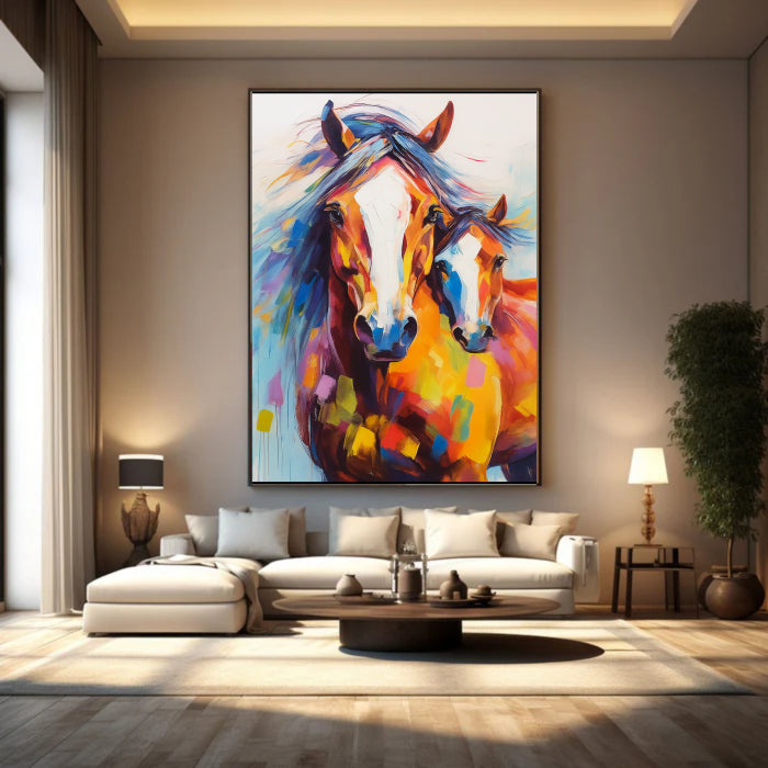 Abstract Animal Art Horse Textured Wall Art #AT005